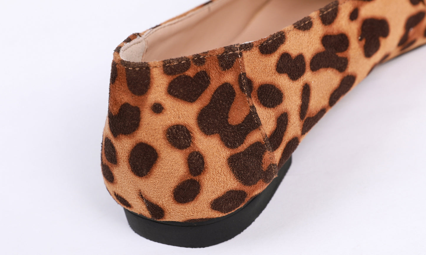 Feversole Women's Fashion Trim Deco Loafer Slippers Leopard