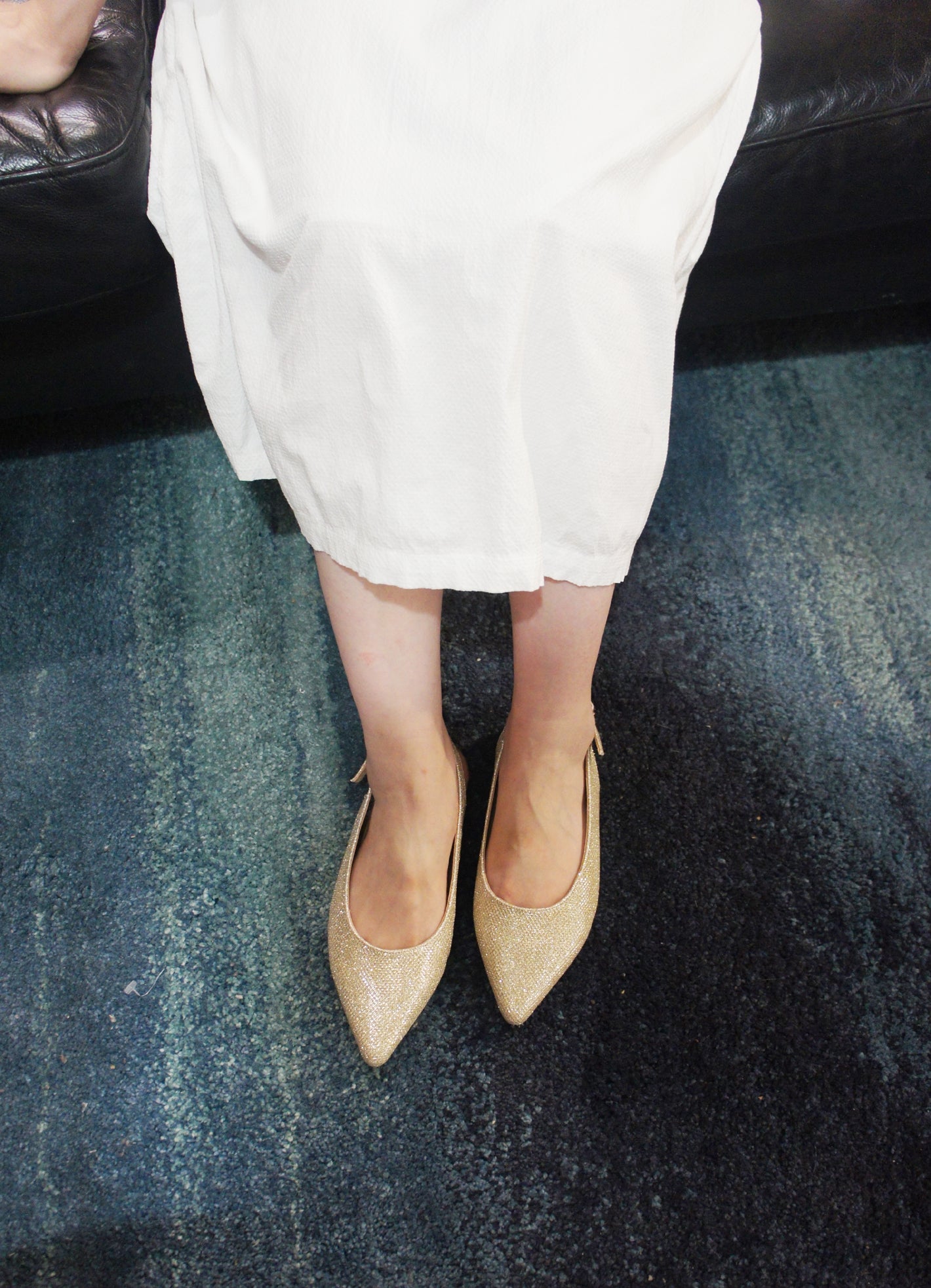 Feversole Pointed Toe Casual Slingback Flat Mules Women's Fashion Buckle Strap Slide Summer Slippers Black Lurex