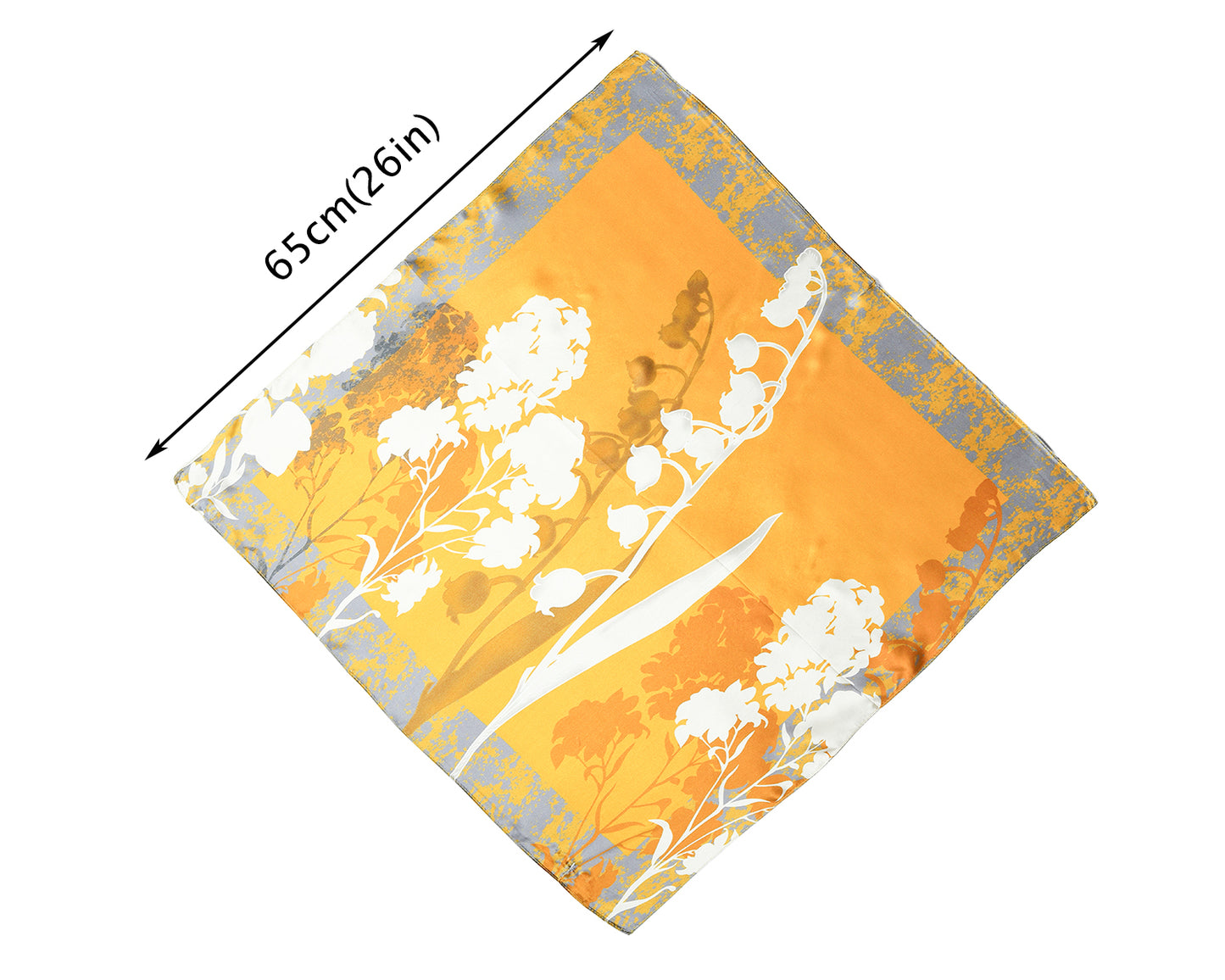 BREEZE NOUTHERLY 100% Mulberry Silk Square Scarf for Women, 26'' Versatile Hair Neck Bag Scarf Luxury Gift-Ginger Lily