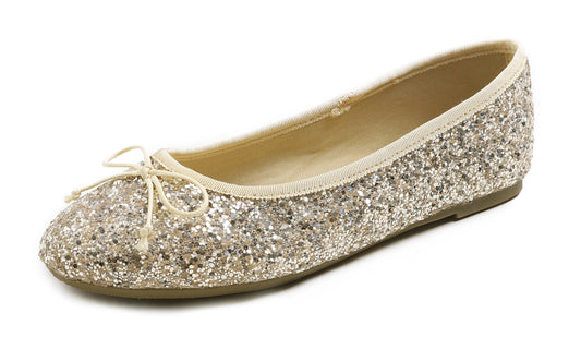 Feversole Women's Sparkle Memory Foam Cushioned Colorful Shiny Ballet Flats Glitter