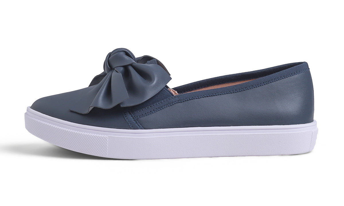 Feversole Women's Casual Slip On Sneaker Fashion Bow Tie Loafer Flats Vegan Leather