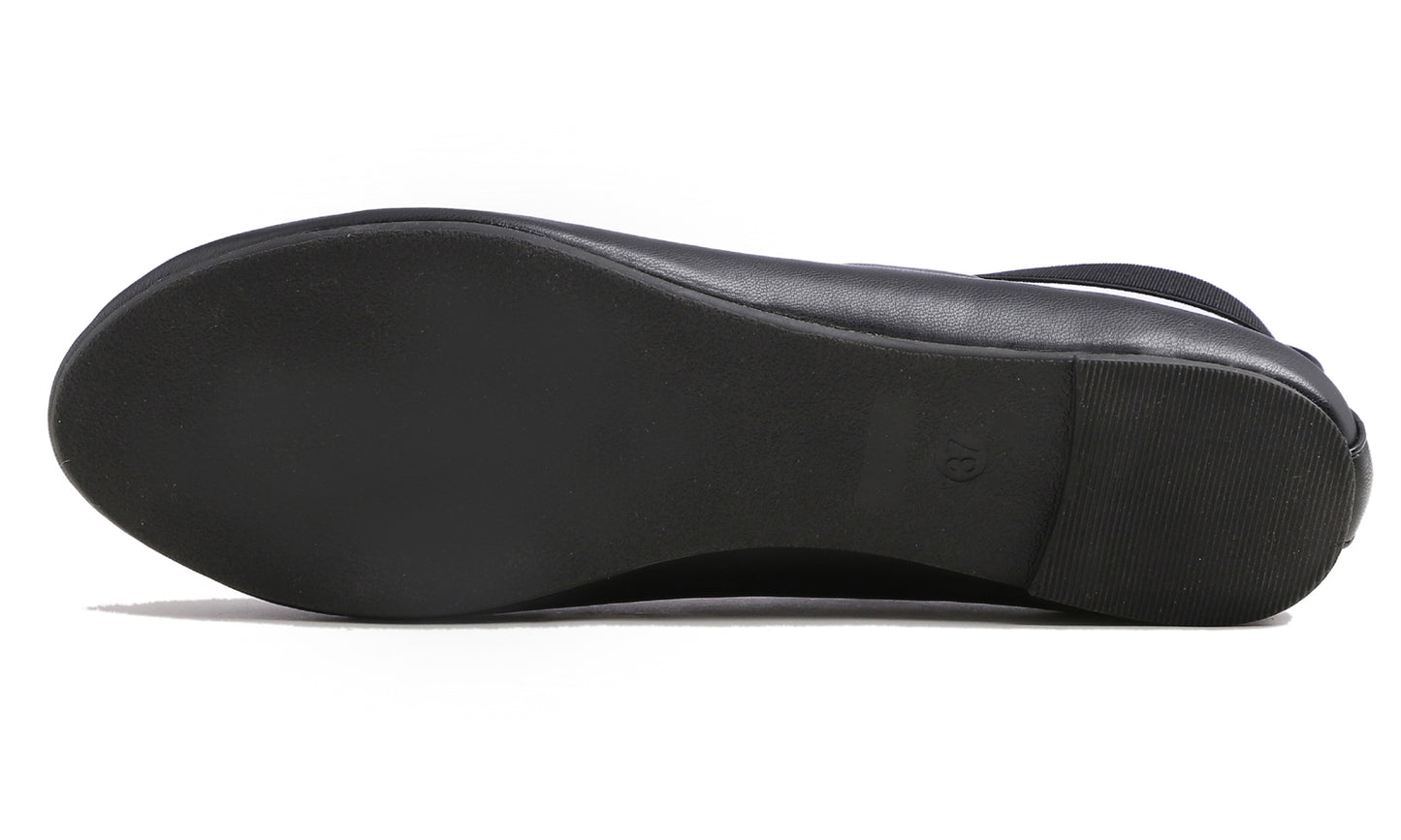 Feversole Women's Fashion Elastic Ankle Strap Shoes Round Toe Ballet Flat