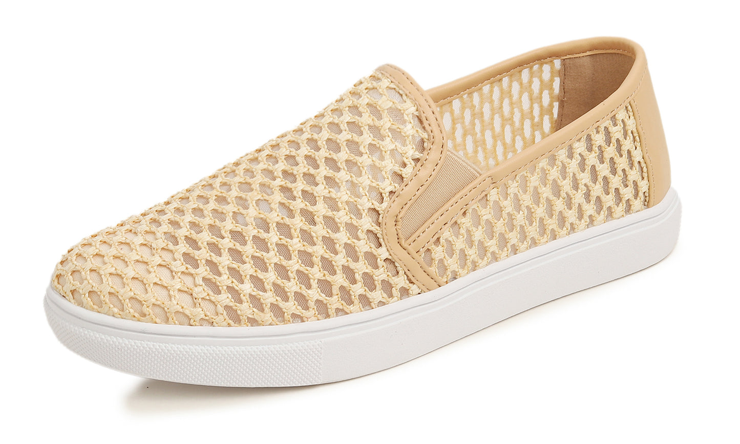 Feversole Women's Casual Slip On Sneaker Comfort Walking Loafer Flats Knit Mesh