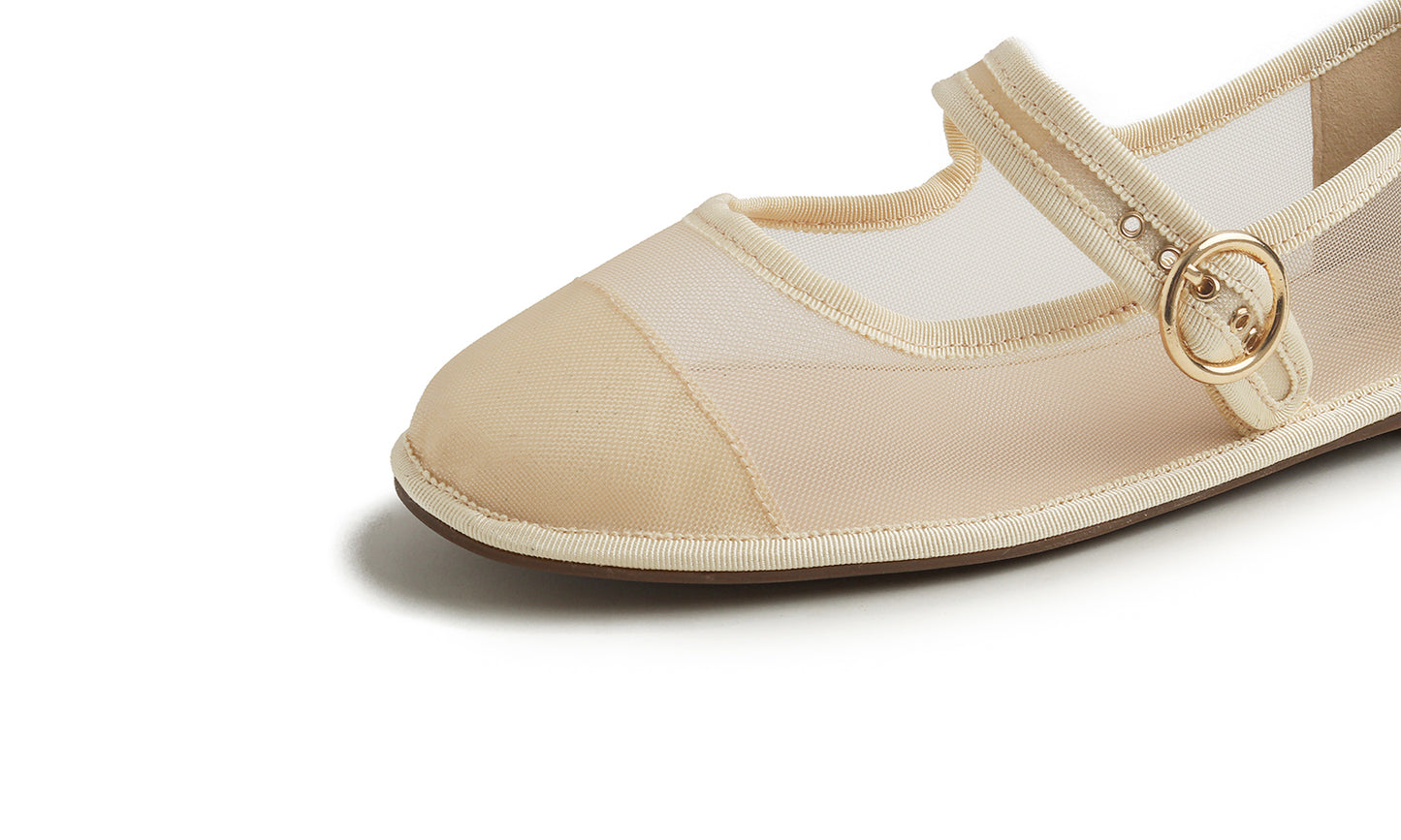 Fevrsole Women's Soft Breathable Mary Jane Memory Foam Cushioned Comfort Round Toe Metal Buckle Flats Walking Shoes