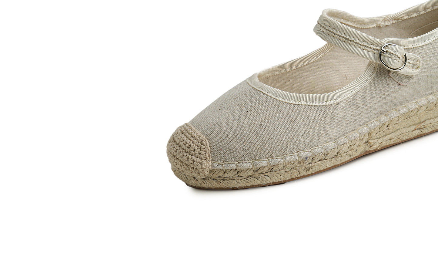 Feversole Close Toe Espadrilles Women's Comfort Breathable Ankle Strap Low Heel Wedge Canvas Jute Mary Jane