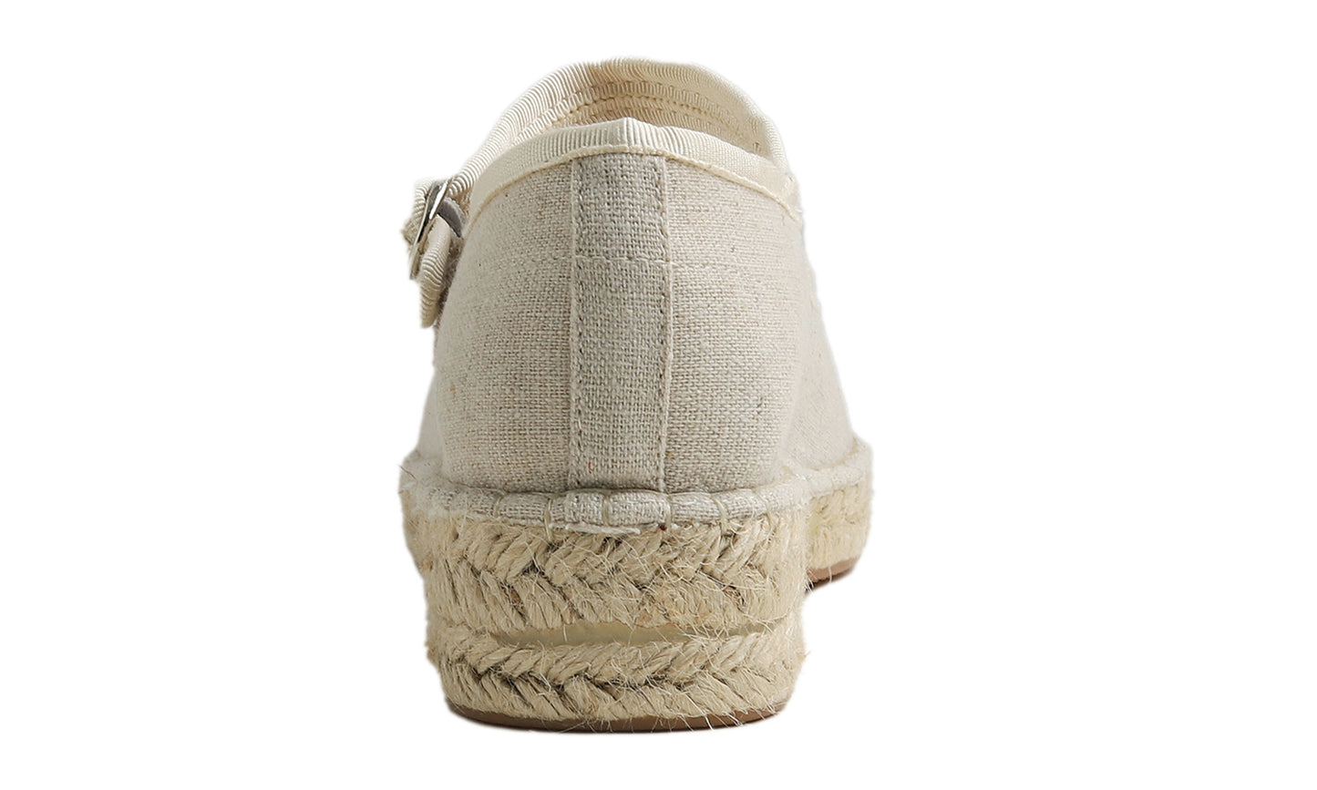 Feversole Close Toe Espadrilles Women's Comfort Breathable Ankle Strap Low Heel Wedge Canvas Jute Mary Jane