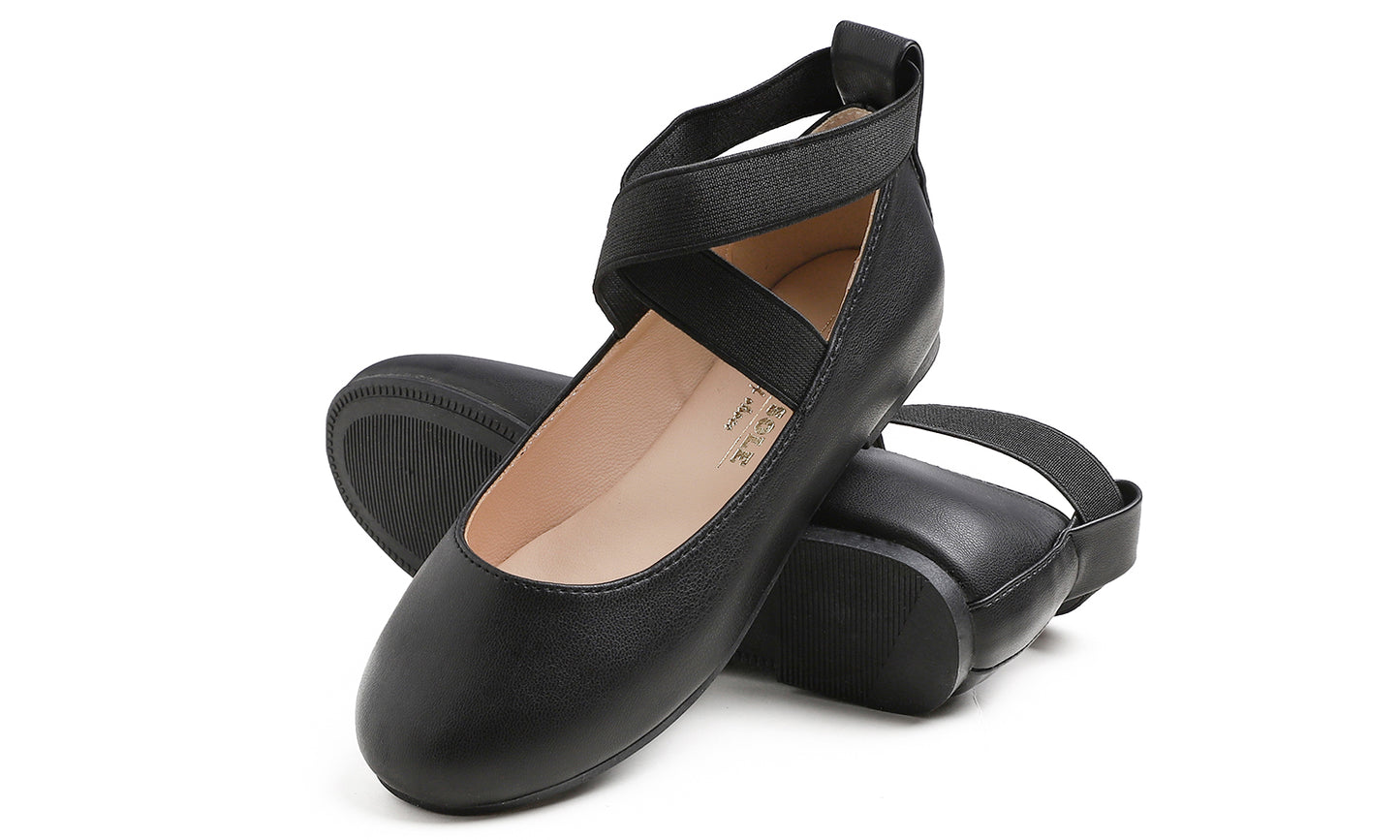 Feversole Girls Cute Dress Mary Jane Shoes Soft Party Holiday Ballet Flats Ankle Strap Vegan Leather