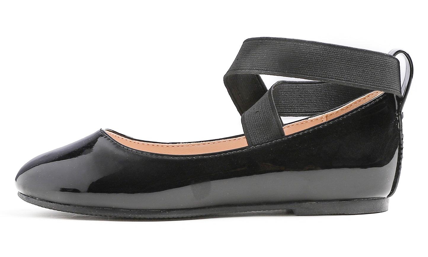 Feversole Girls Cute Dress Mary Jane Shoes Soft Party Holiday Ballet Flats Ankle Strap Vegan Leather