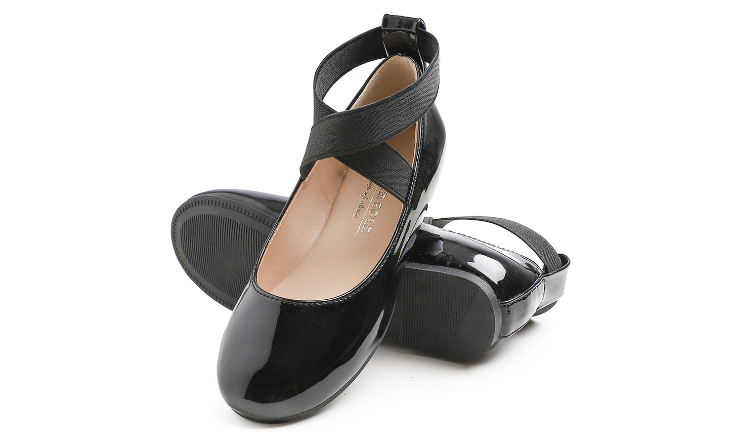 Feversole Girls Cute Dress Mary Jane Shoes Soft Party Holiday Ballet Flats Ankle Strap Vegan Leather
