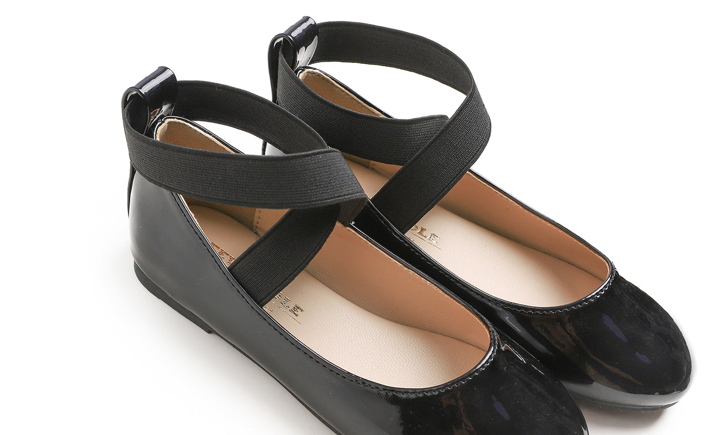 Feversole Girls Cute Dress Mary Jane Shoes Soft Party Holiday Ballet Flats Ankle Strap Vegan Leather