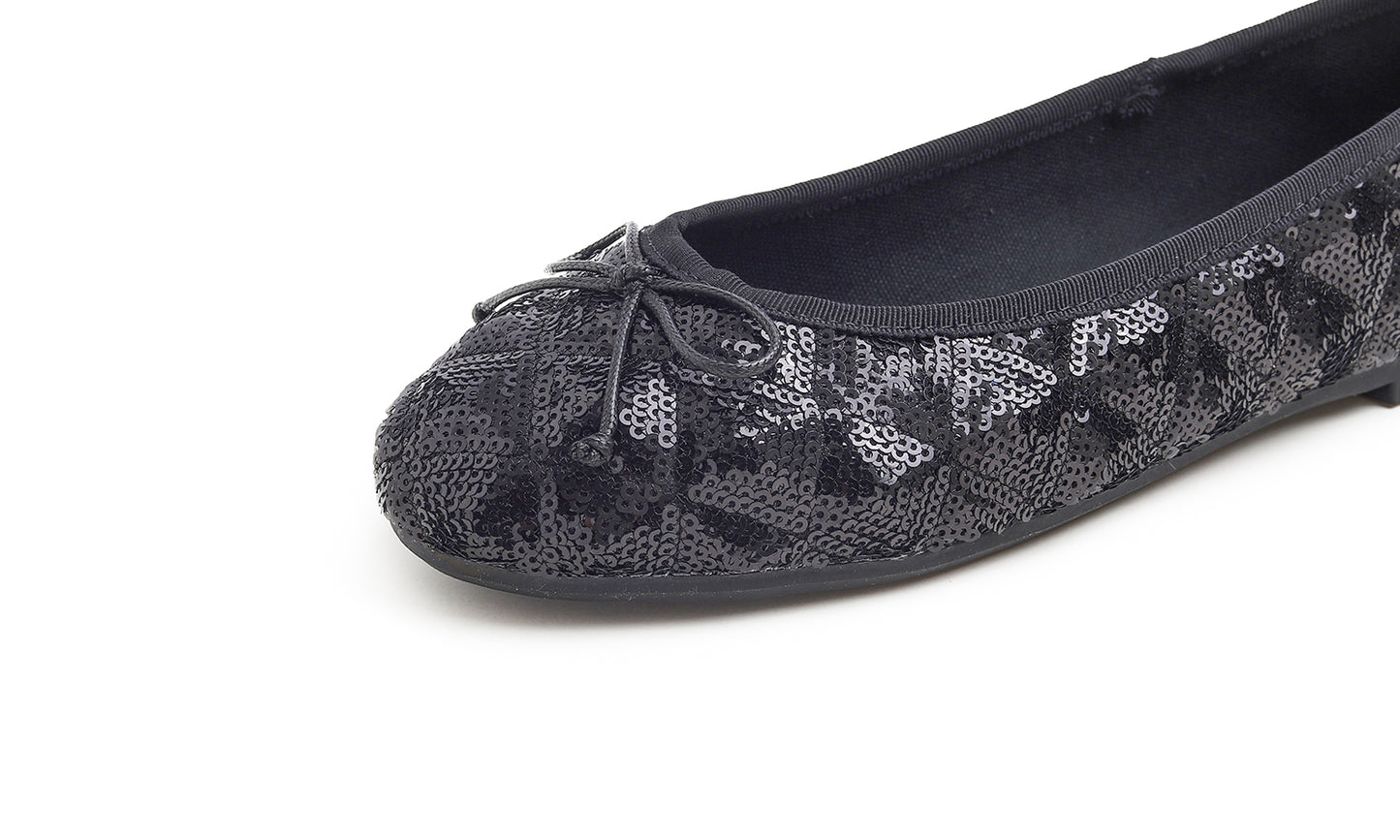 Feversole Women's Bling Soft Cushioned Comfort Flats Sparkle Party Ballets Sequin Diamond
