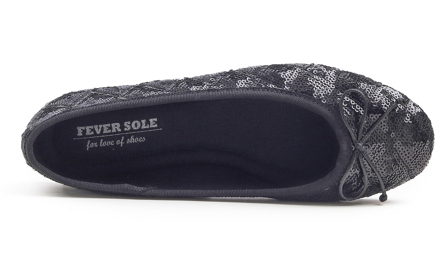 Feversole Women's Bling Soft Cushioned Comfort Flats Sparkle Party Ballets Sequin Diamond