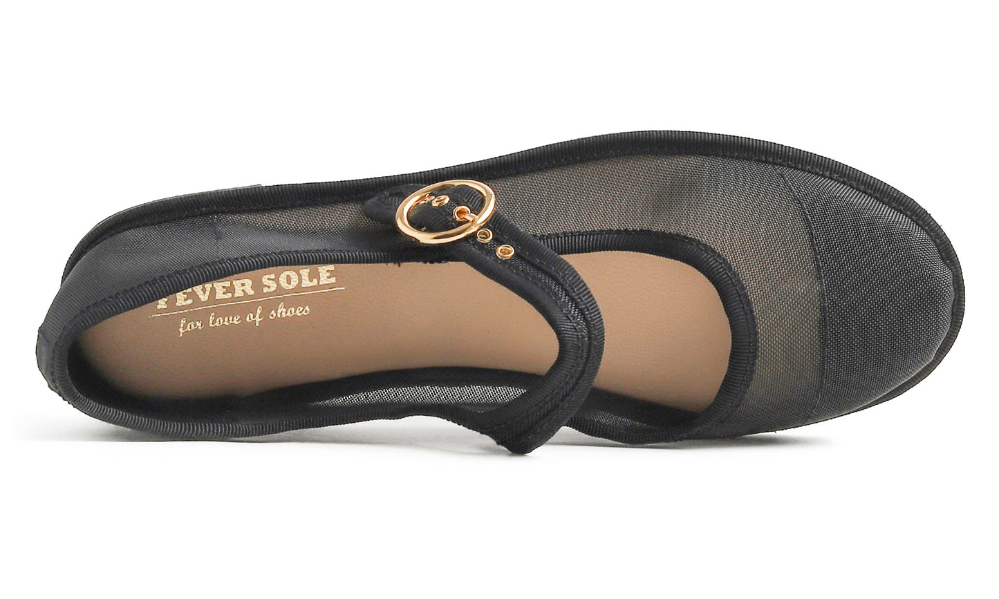 Fevrsole Women's Soft Breathable Mary Jane Memory Foam Cushioned Comfort Round Toe Metal Buckle Flats Walking Shoes