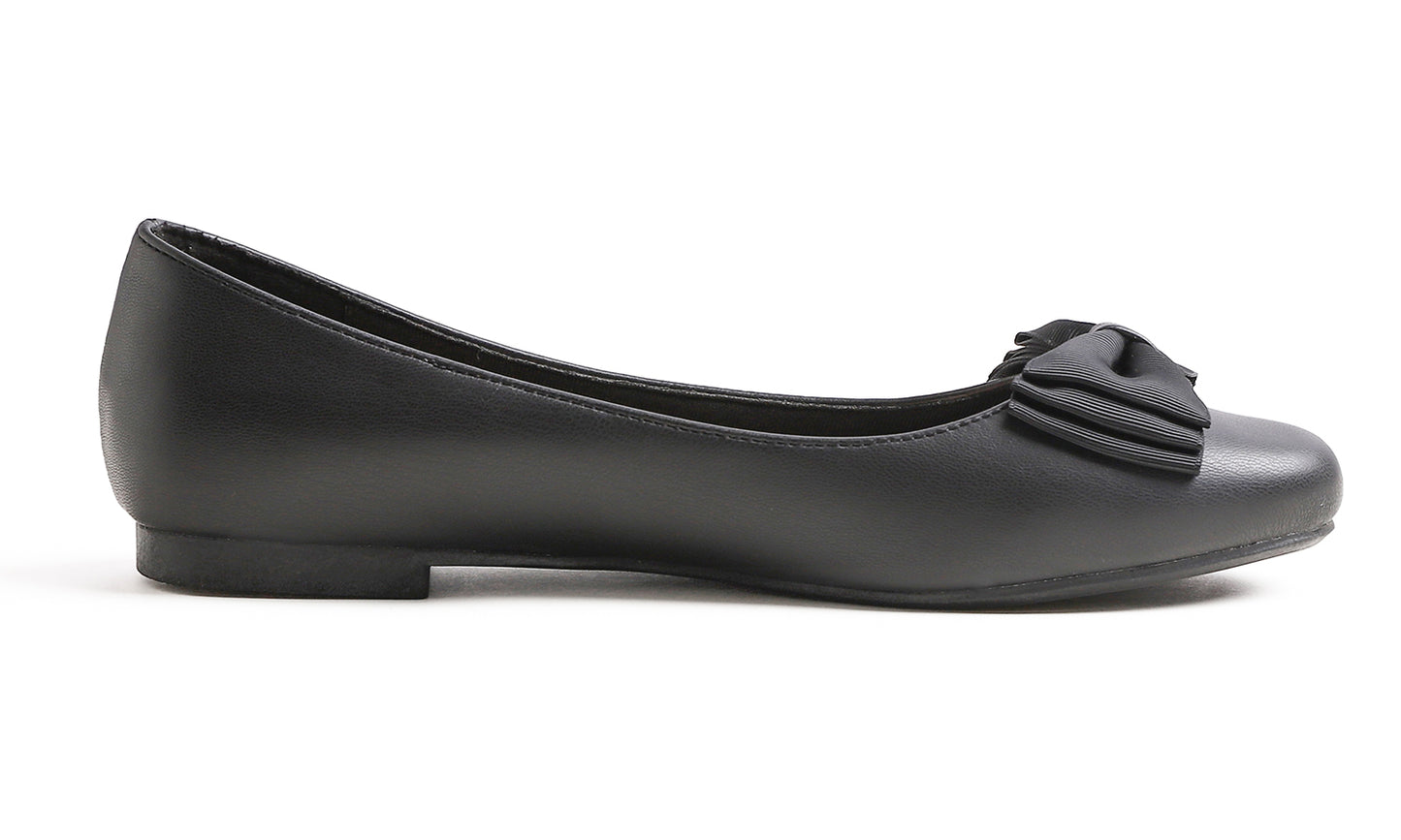 Feversole Women's Round Toe Cute Bow Trim Ballet Flats