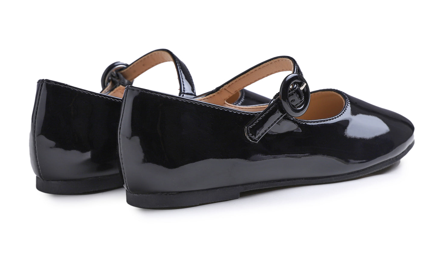 Feversole Girls Cute Dress Mary Jane Shoes Little Kids Casual Buckle Strap Flats Vegan Leather Patent Buckle