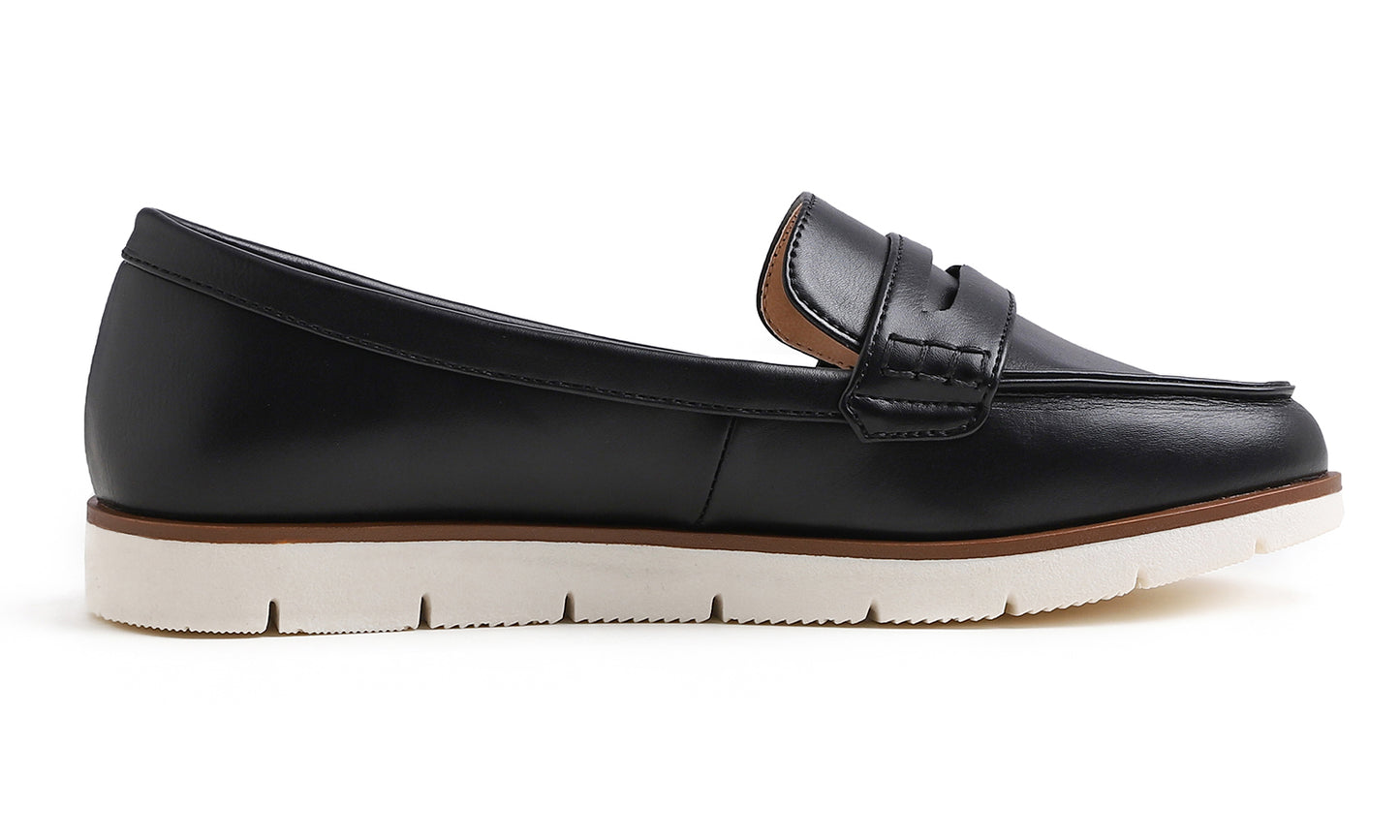 Feversole Women's Comfort Penny Loafer Geniune Leather Insole Flexible Walking Driving Shoes Vegan Leather