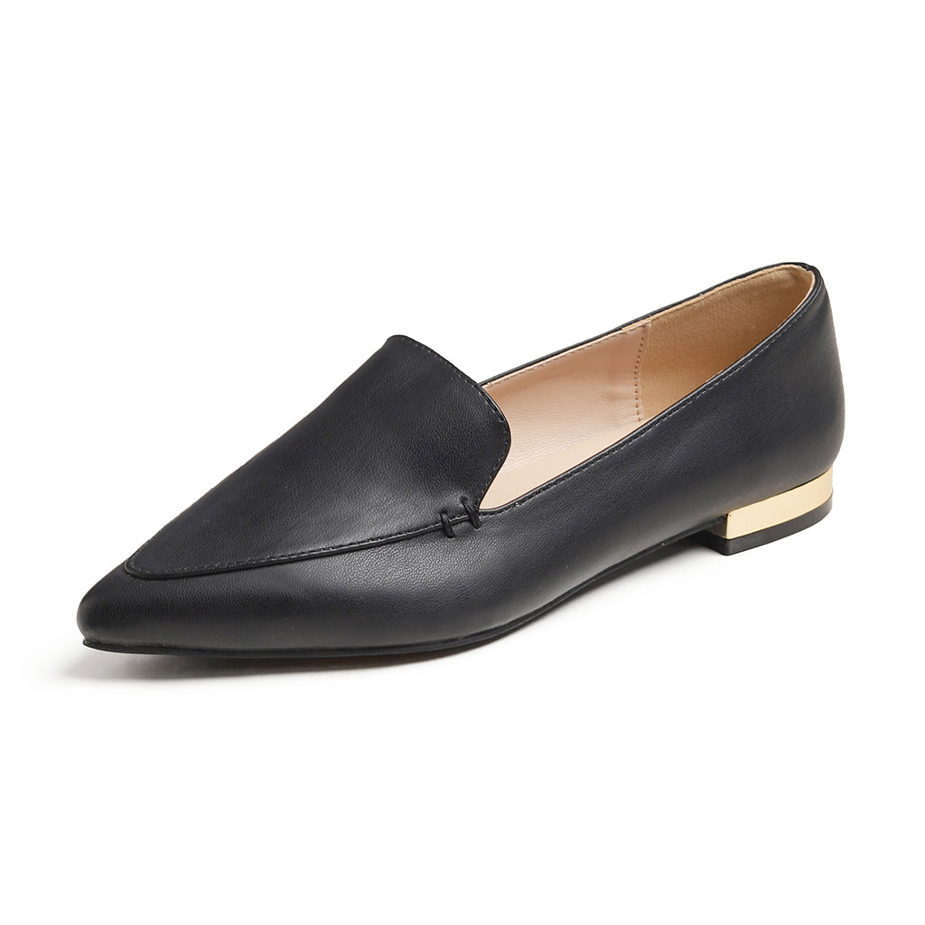 Feversole Women's Loafer Flat Pointed Deco Low Heel Fashion Slip On Dress Driving Office Shoes