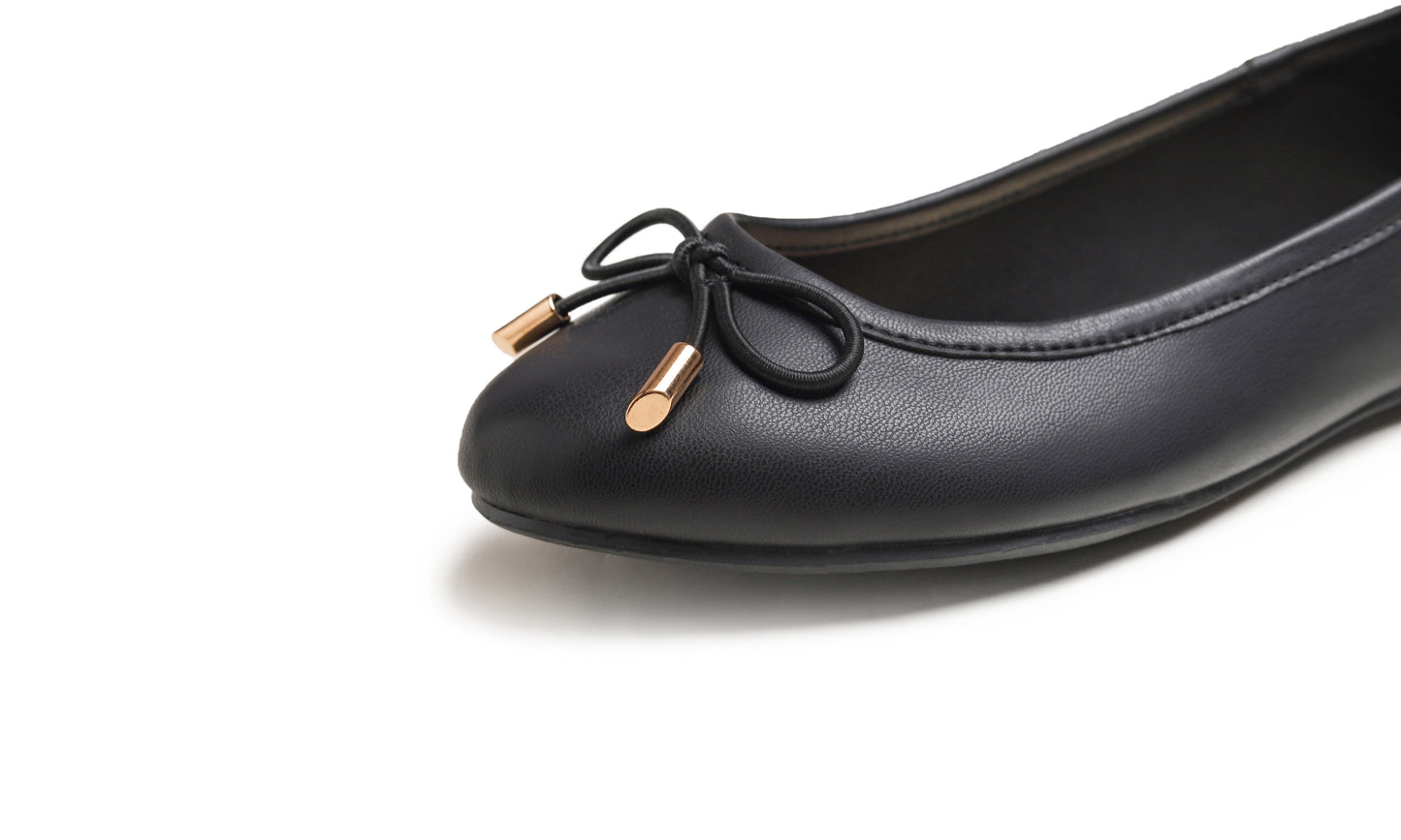 Feversole Women's Soft Cushion Comfort Round Toe Metal Trim Fashion Ballet Flats Walking Shoes Vegan Leather