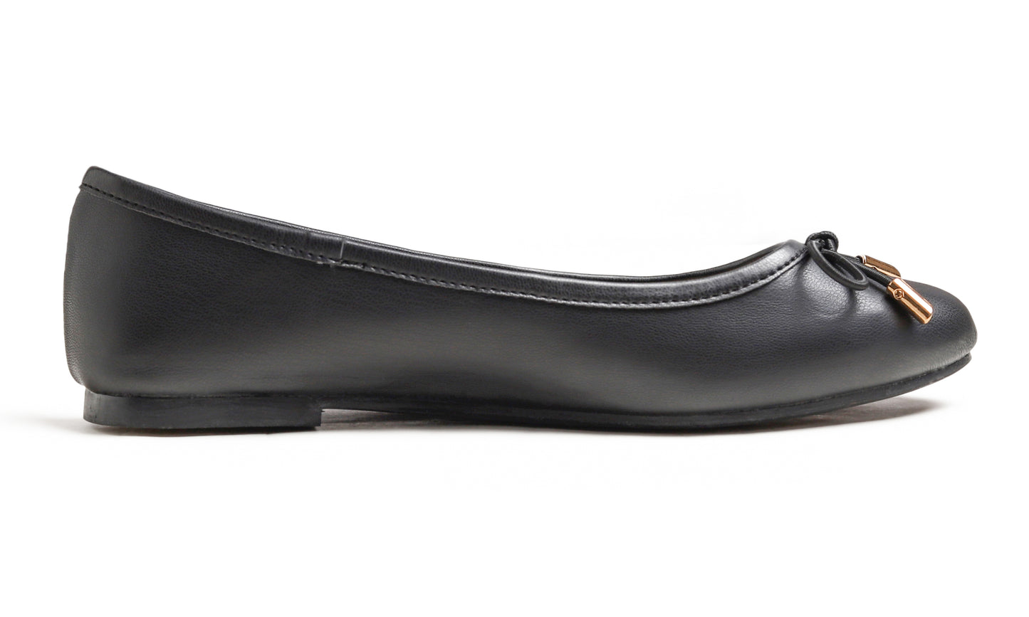 Feversole Women's Soft Cushion Comfort Round Toe Metal Trim Fashion Ballet Flats Walking Shoes Vegan Leather