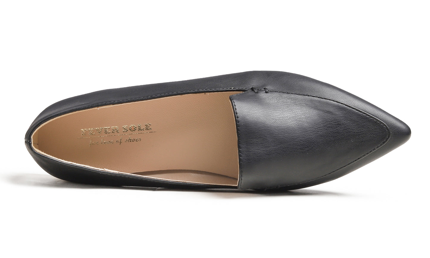Feversole Women's Loafer Flat Pointed Deco Low Heel Fashion Slip On Dress Driving Office Shoes