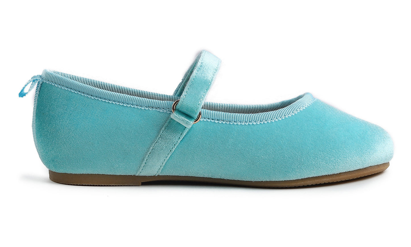 Feversole Girls Cute Dress Mary Jane Shoes Soft Party Holiday Ballet Flats Velvet