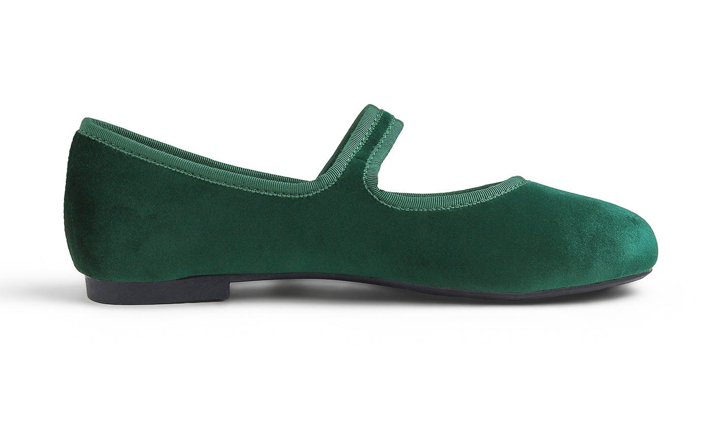 Feversole Women's Soft Cushion Extra Padded Comfort Round Toe Mary Jane Metal Buckle Fashion Ballet Flats Walking Shoes Velvet Vegan Lining
