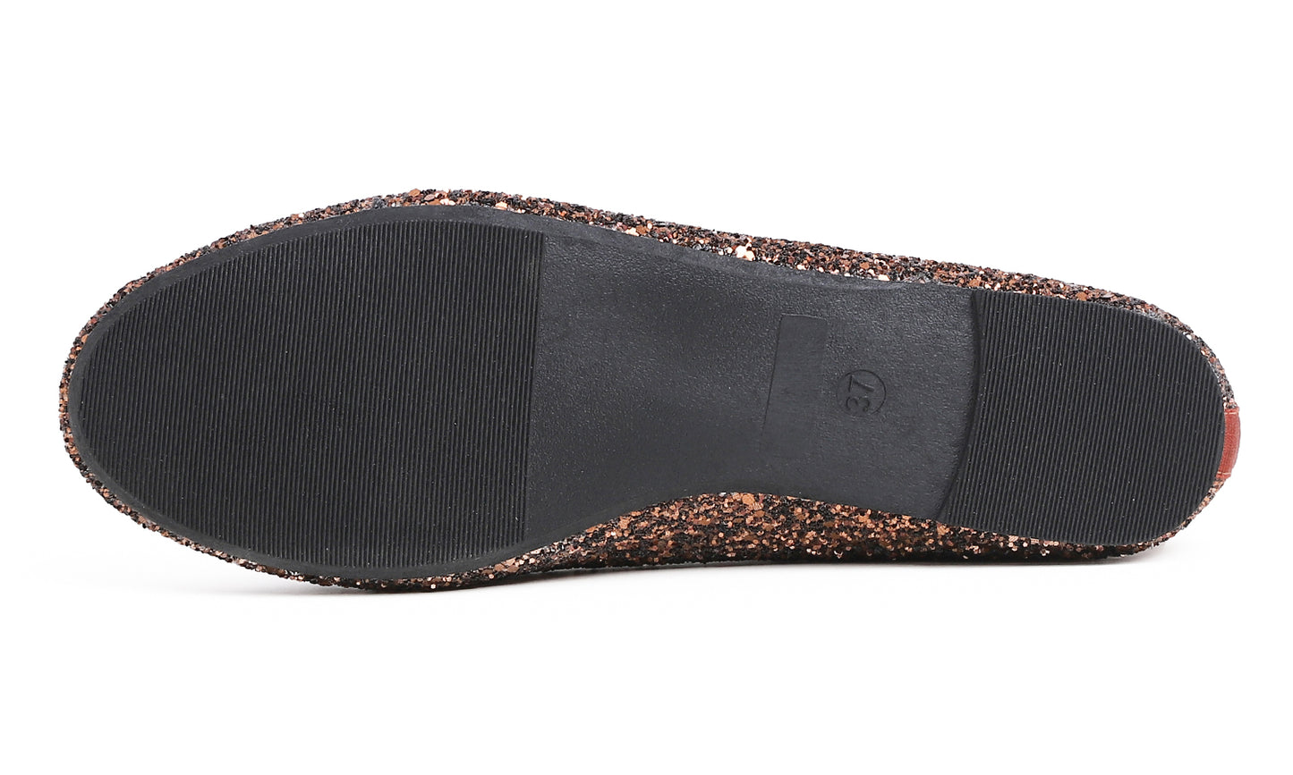 Feversole Women's Sparkle Memory Foam Cushioned Colorful Shiny Ballet Flats Glitter