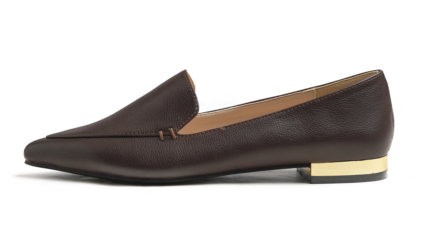 Feversole Women's Loafer Flat Pointed Deco Low Heel Fashion Slip On Dress Driving Office Shoes