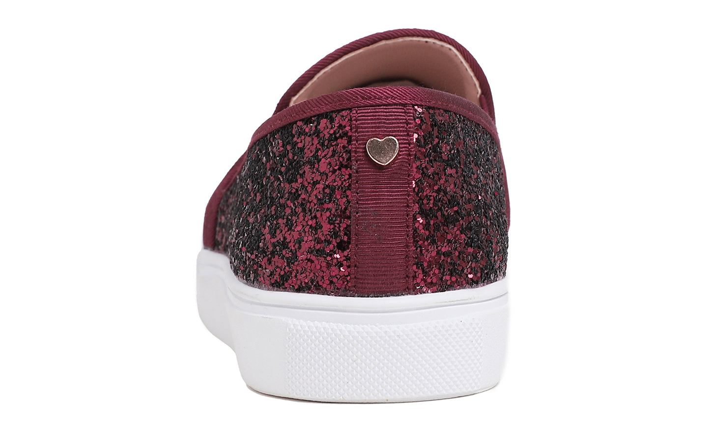 Feversole Women's Fashion Slip-On Sneaker Casual Flat Loafers Shiny Glitter