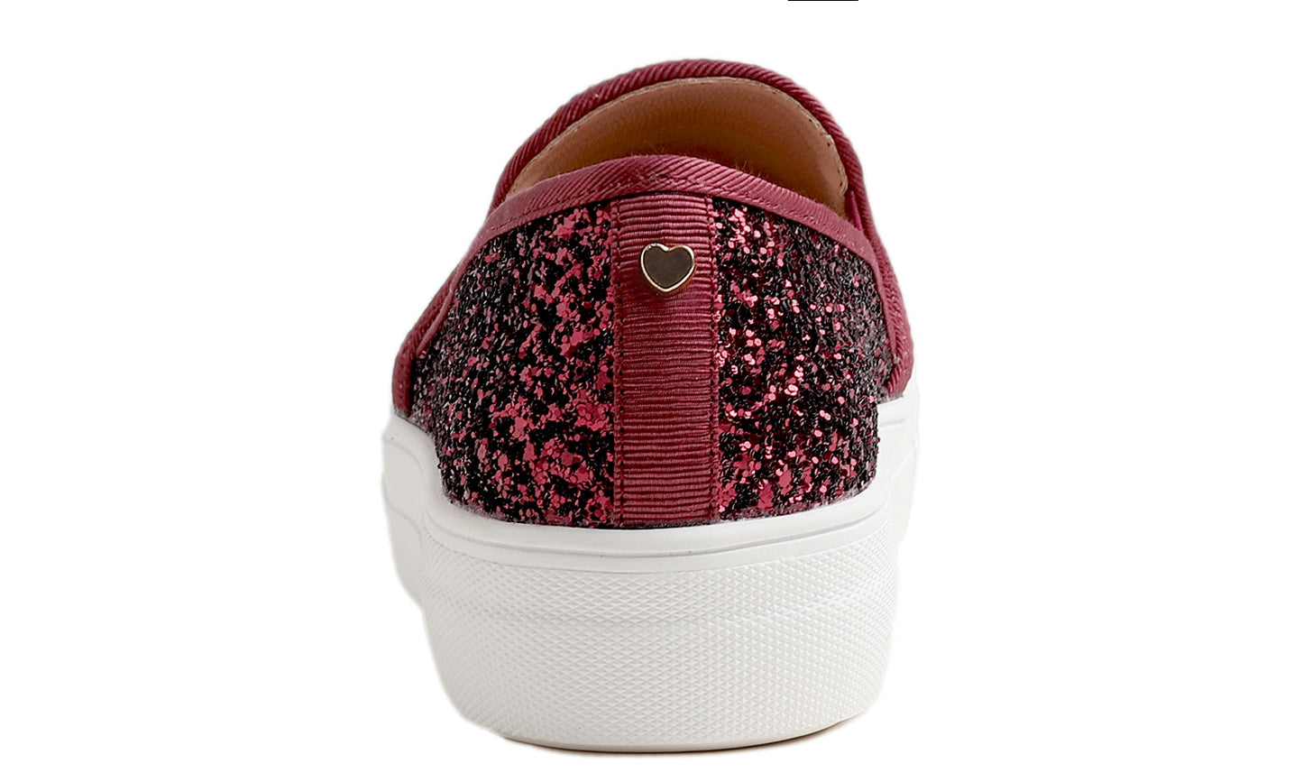 Feversole Women's Fashion Slip On Sneaker Casual Platform Loafers Glitter