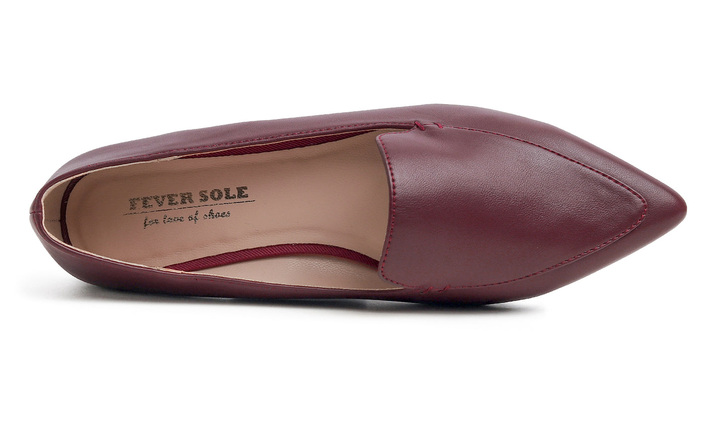 Feversole Women's Loafer Flat Pointed Fashion Slip On Comfort Driving Office Shoes Vegan Napa
