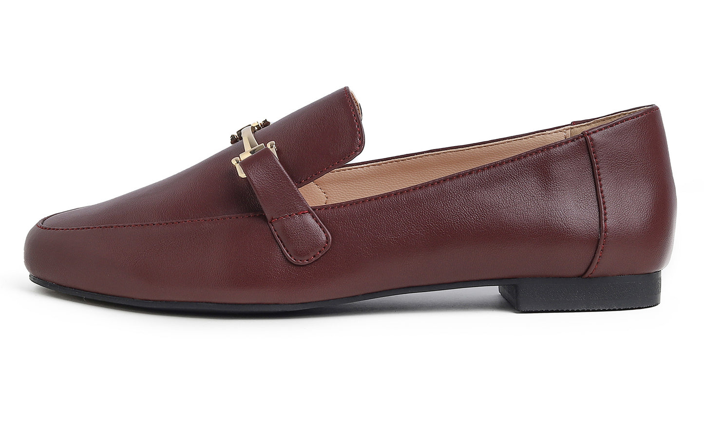 Feversole Women's Fashion Trim Deco Loafer Slippers Plain PU