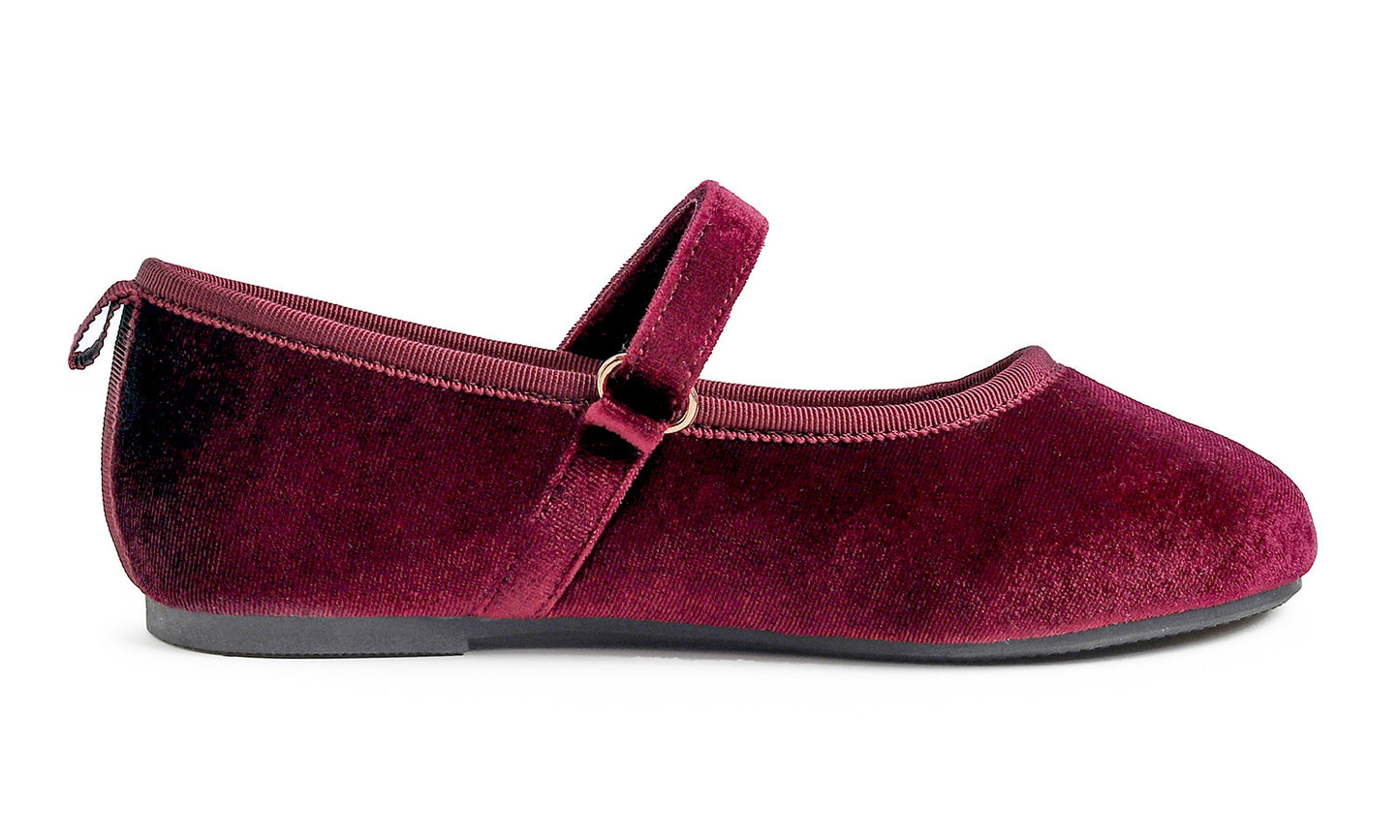 Feversole Girls Cute Dress Mary Jane Shoes Soft Party Holiday Ballet Flats Velvet