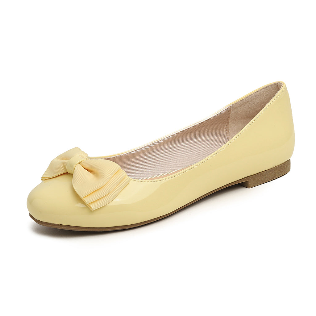 Feversole Women's Round Toe Cute Bow Trim Ballet Flats