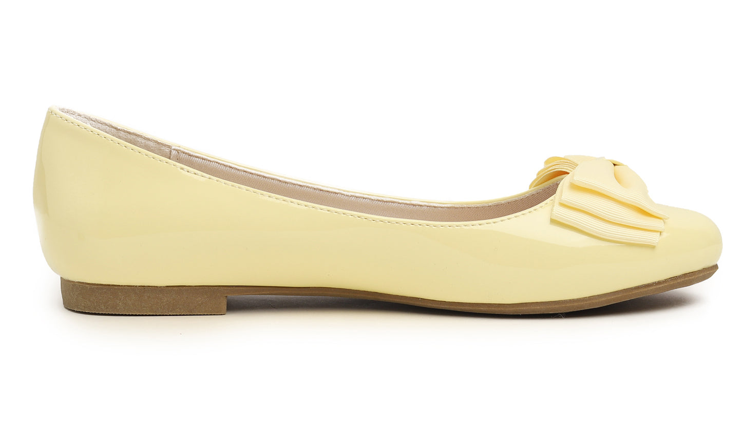 Feversole Women's Round Toe Cute Bow Trim Ballet Flats