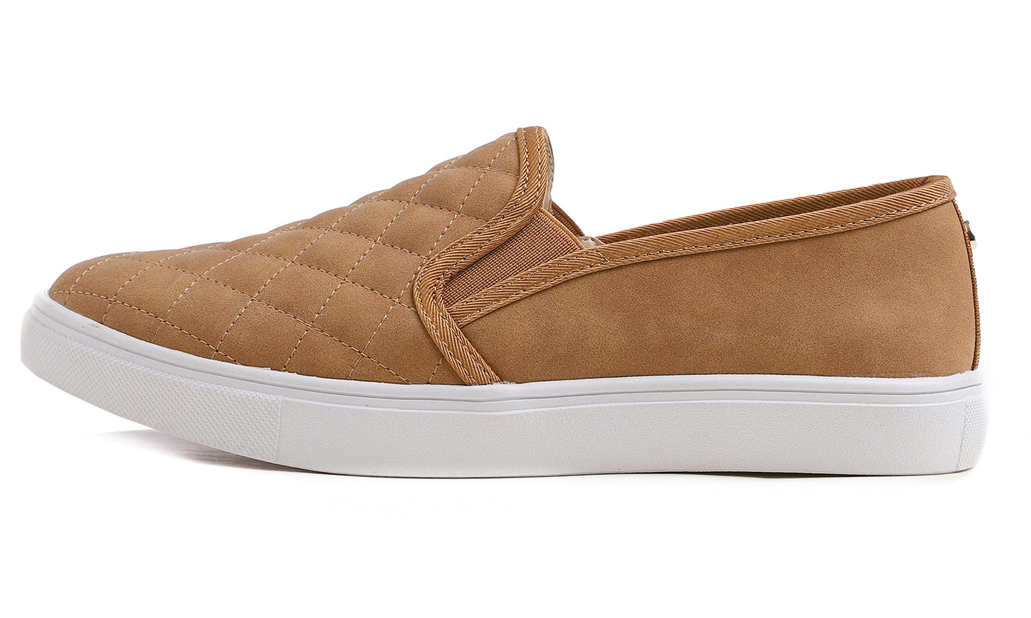 Feversole Women's Casual Slip On Sneaker Comfort Quilted Loafer Flats Quilted