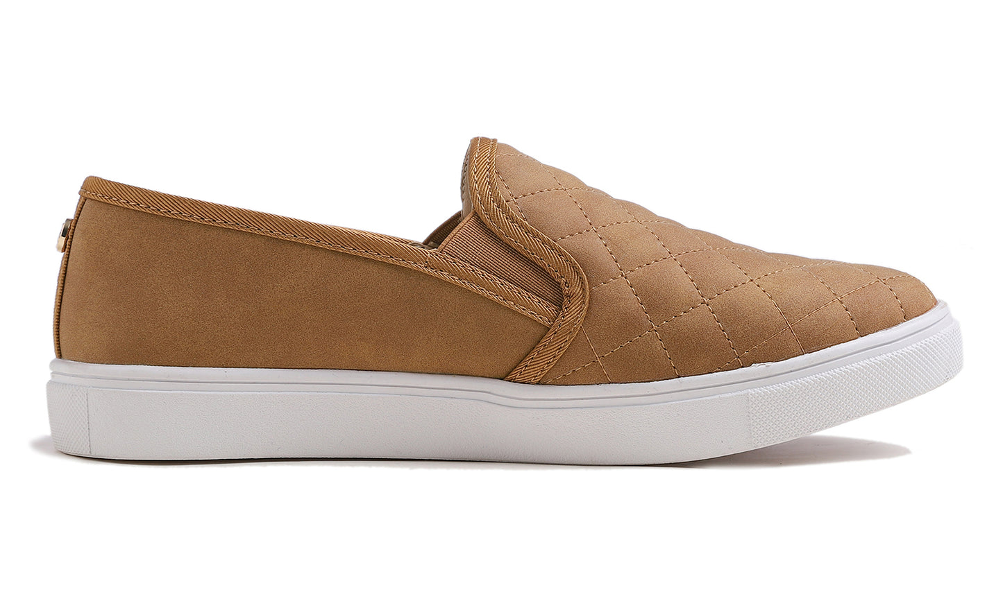 Feversole Women's Casual Slip On Sneaker Comfort Quilted Loafer Flats Quilted