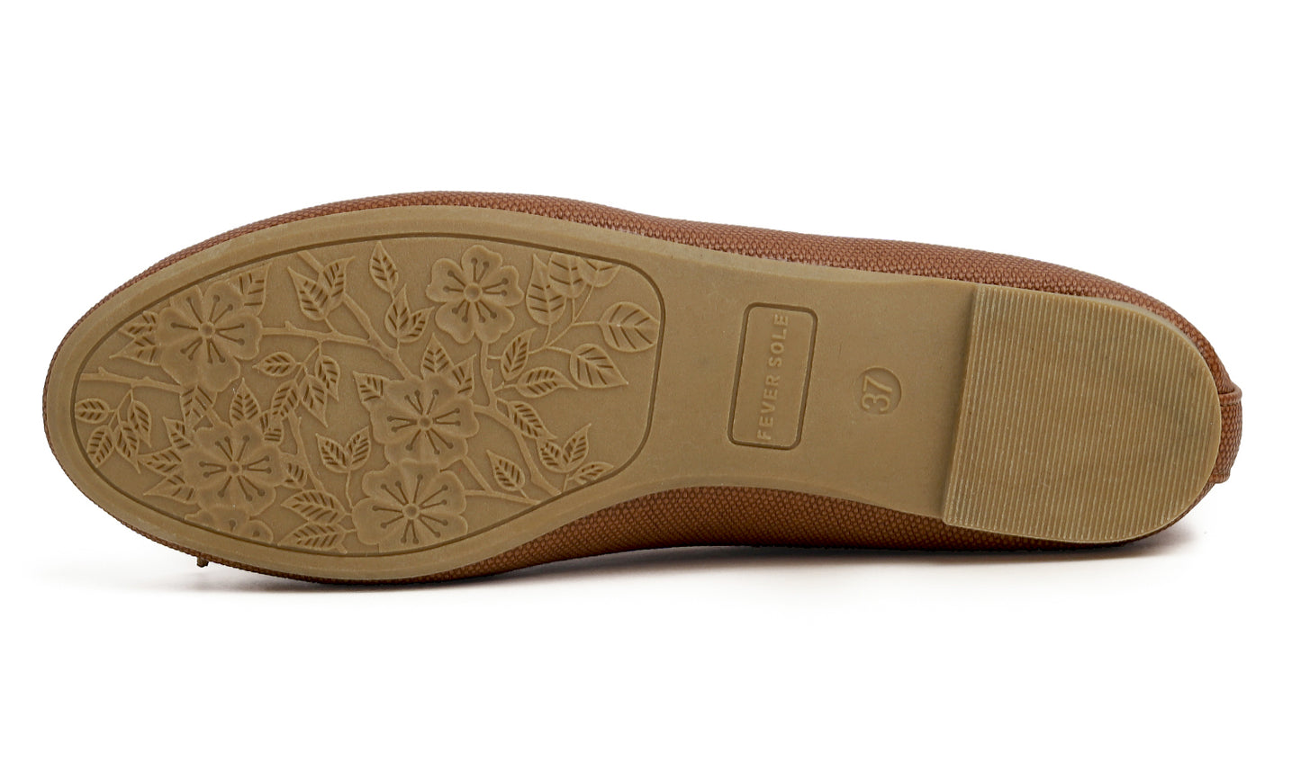 Feversole Women's Bow Tie Fashion Dress Slip On Shoes Round Toe Ballet Flat Vegan Leather Texture