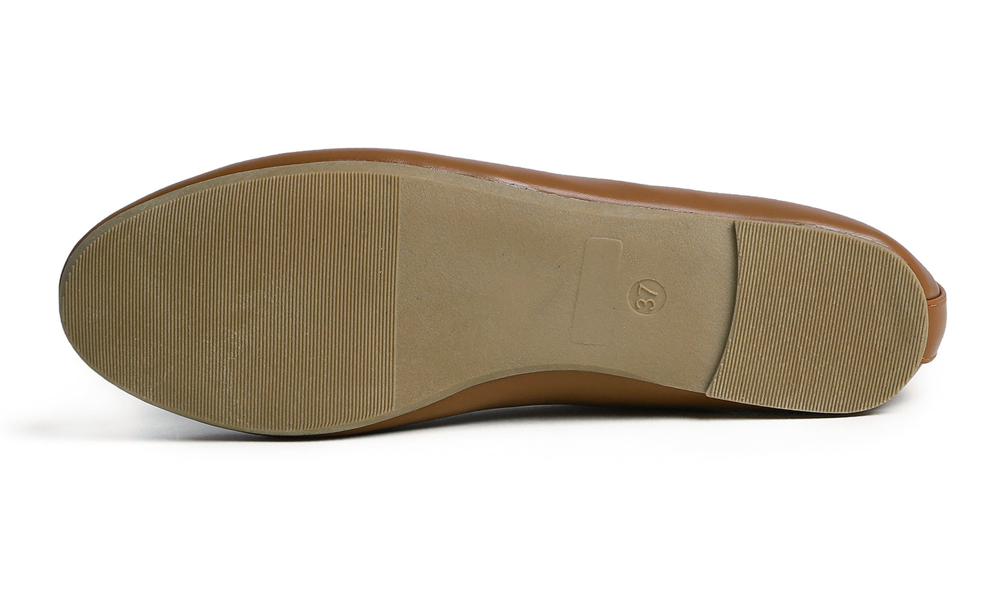 Feversole Women's Bow Tie Fashion Dress Slip On Shoes Round Toe Ballet Flat Vegan Napa