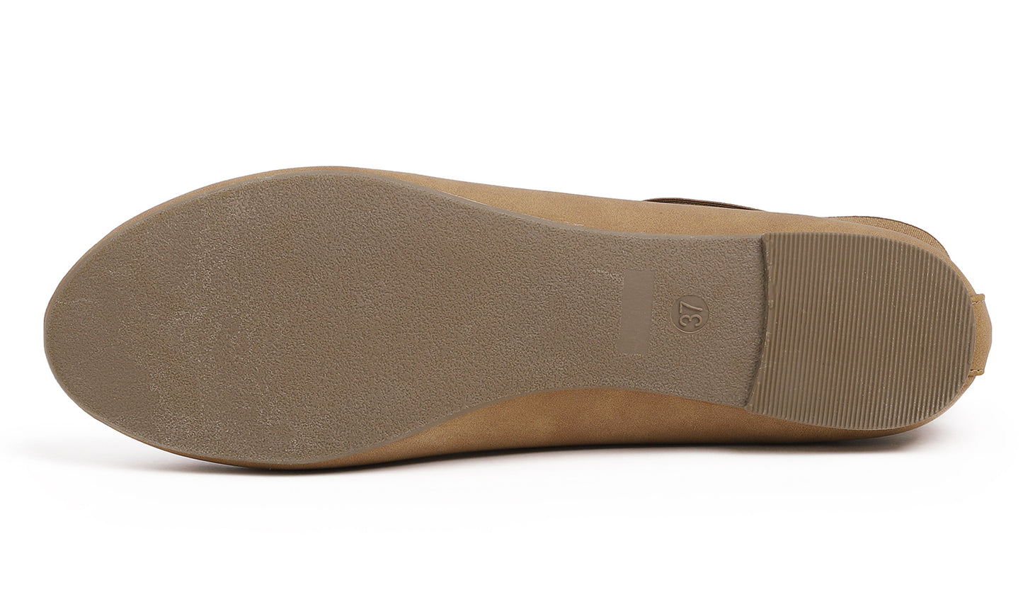 Feversole Women's Fashion Elastic Ankle Strap Shoes Round Toe Ballet Flat