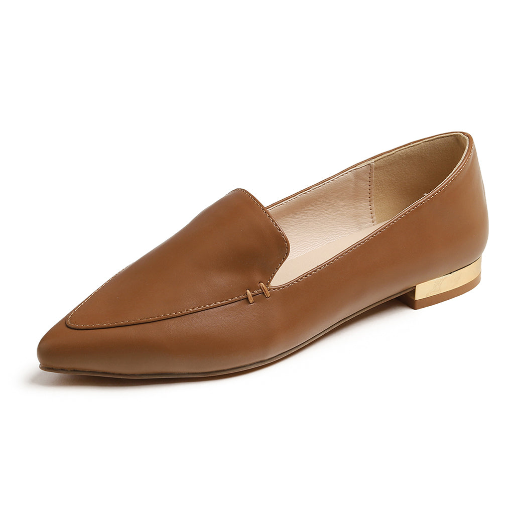 Feversole Women's Loafer Flat Pointed Deco Low Heel Fashion Slip On Dress Driving Office Shoes