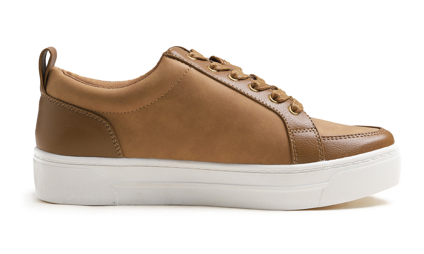 Feversole Women's Comfort Lightweight Sneaker Vegan Leather Platform Casual Walking Shoes