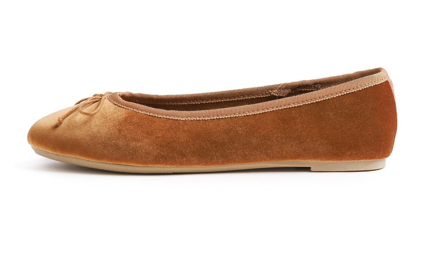 Feversole Women's Ultra Soft Colorful Memory Foam Cushioned Faux Suede Home Ballet Flats Velvet