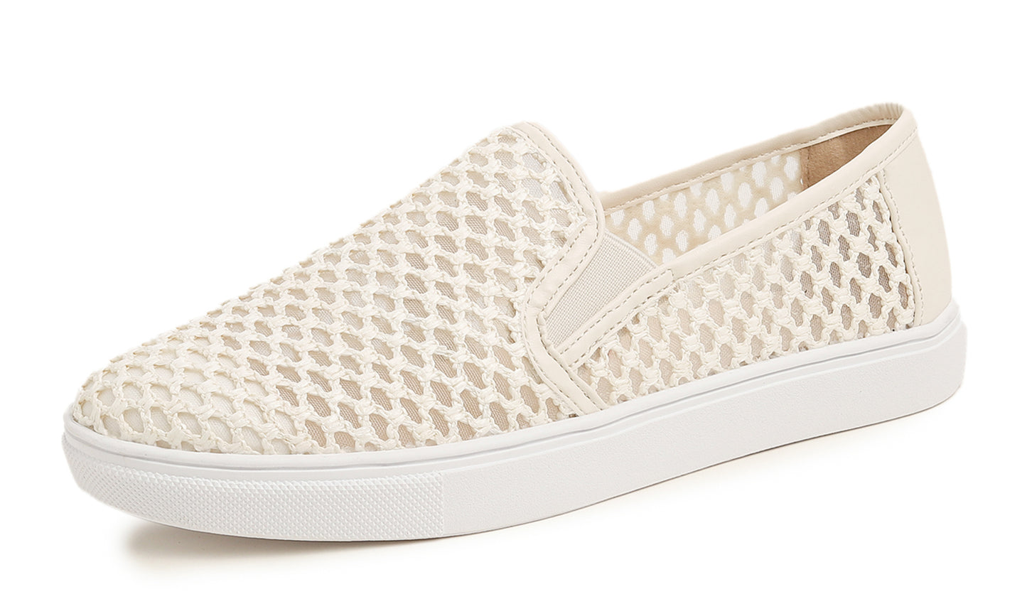 Feversole Women's Casual Slip On Sneaker Comfort Walking Loafer Flats Knit Mesh