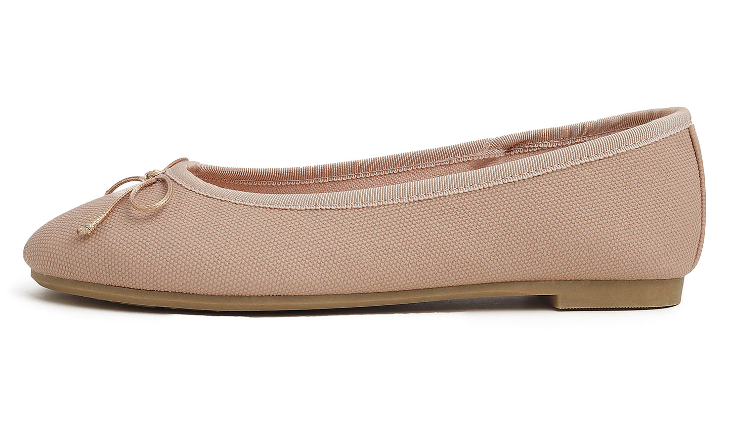 Feversole Women's Bow Tie Fashion Dress Slip On Shoes Round Toe Ballet Flat Vegan Leather Texture