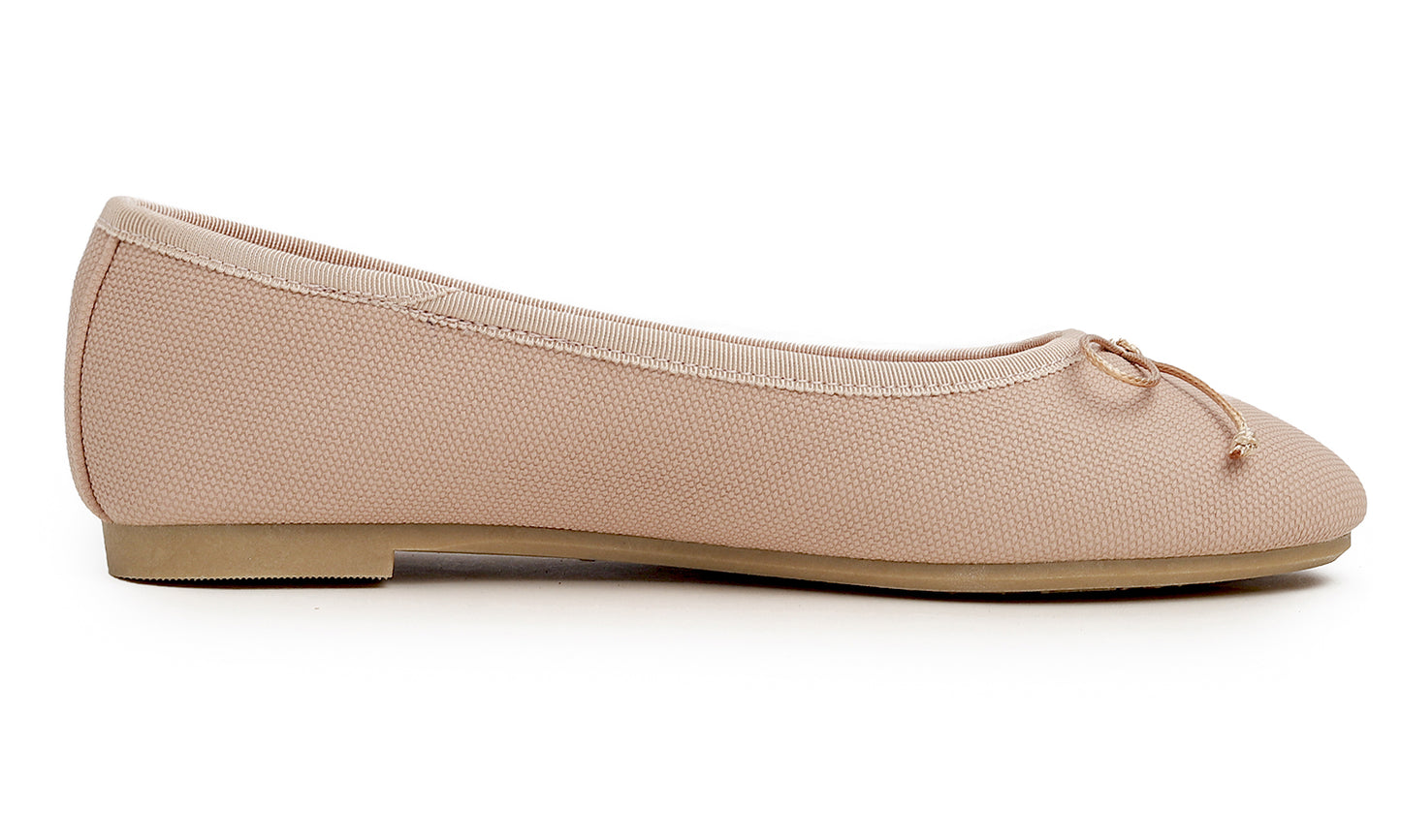 Feversole Women's Bow Tie Fashion Dress Slip On Shoes Round Toe Ballet Flat Vegan Leather Texture