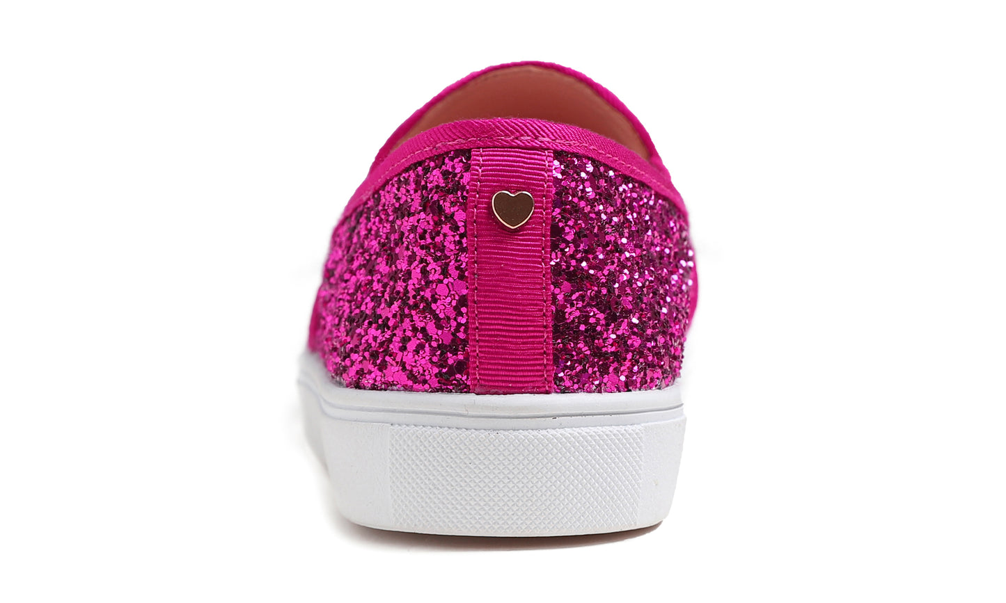 Feversole Women's Fashion Slip-On Sneaker Casual Flat Loafers Shiny Glitter