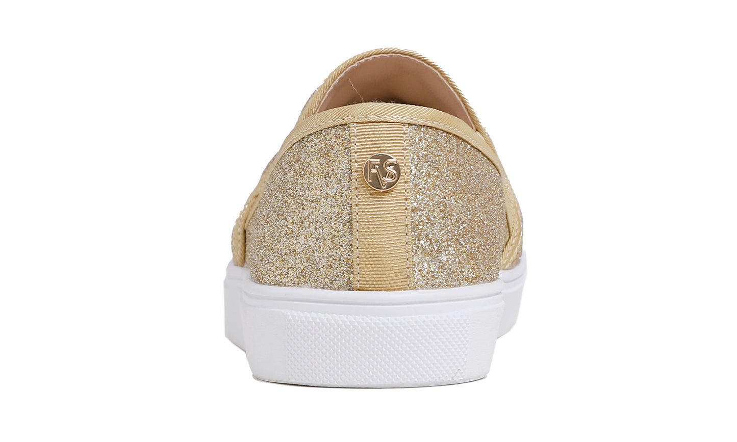 Feversole Women's Casual Slip On Sneaker Comfort Quilted Loafer Flats Glitter Quilted