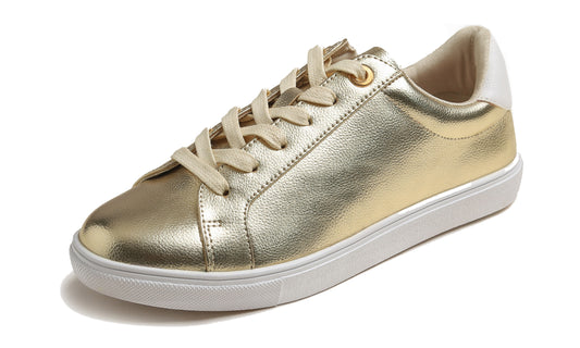 Feversole Women's Fashion Lightweight Spring Summer Vegan Leather Sneaker Casual Comfort Walking Shoes