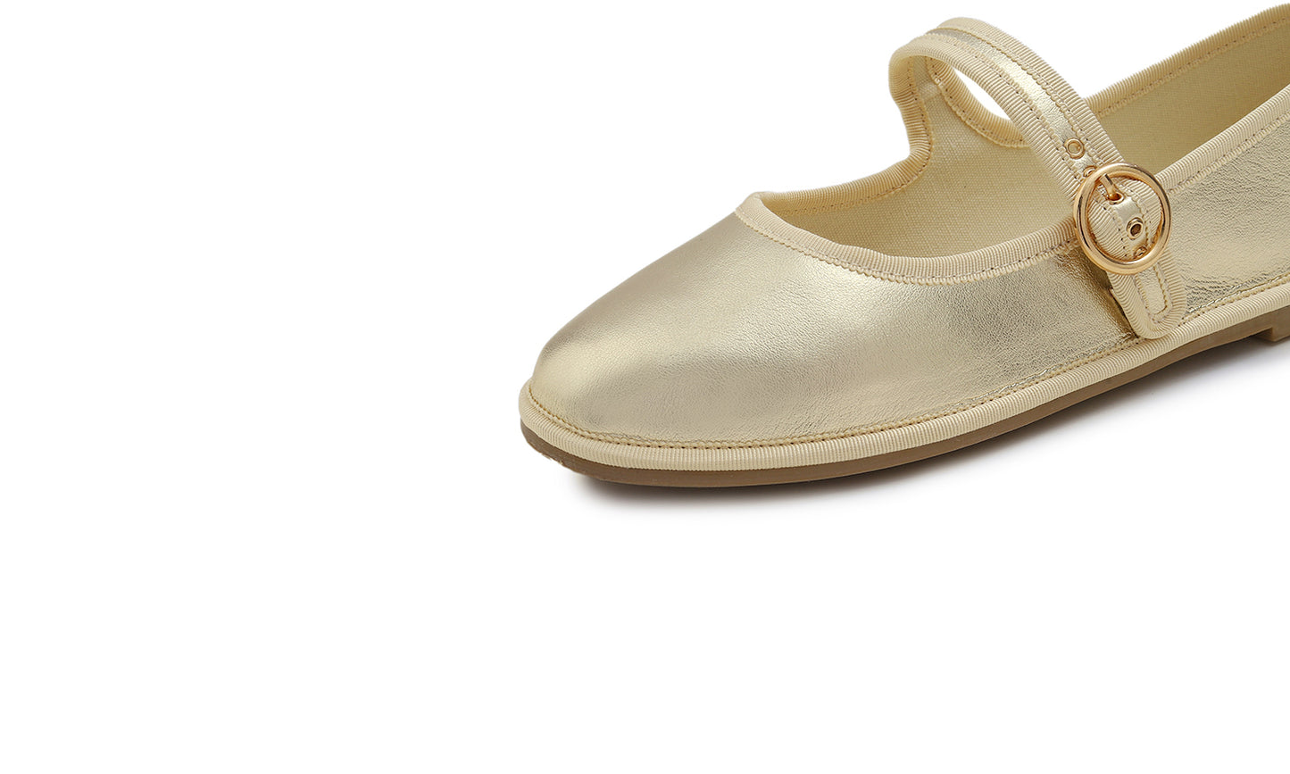 Feversole Women's Soft Classic Mary Jane Memory Foam Cushioned Comfort Round Toe Metal Buckle Flats Walking Shoes